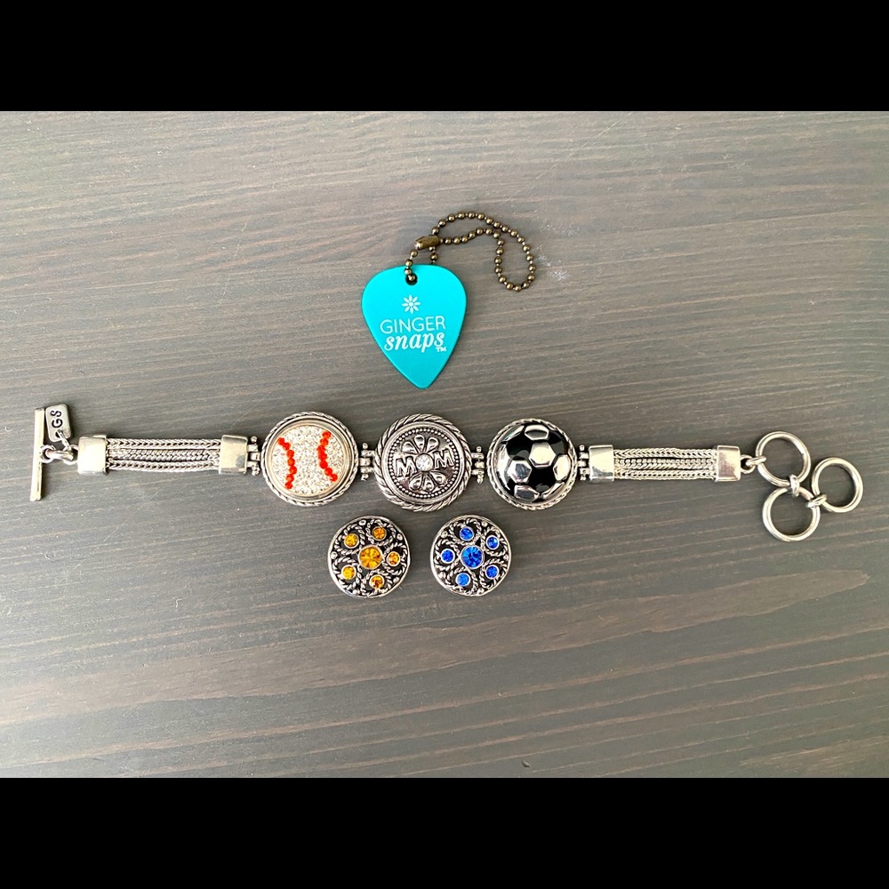 Ginger Snaps charm bracelet with 5 charms